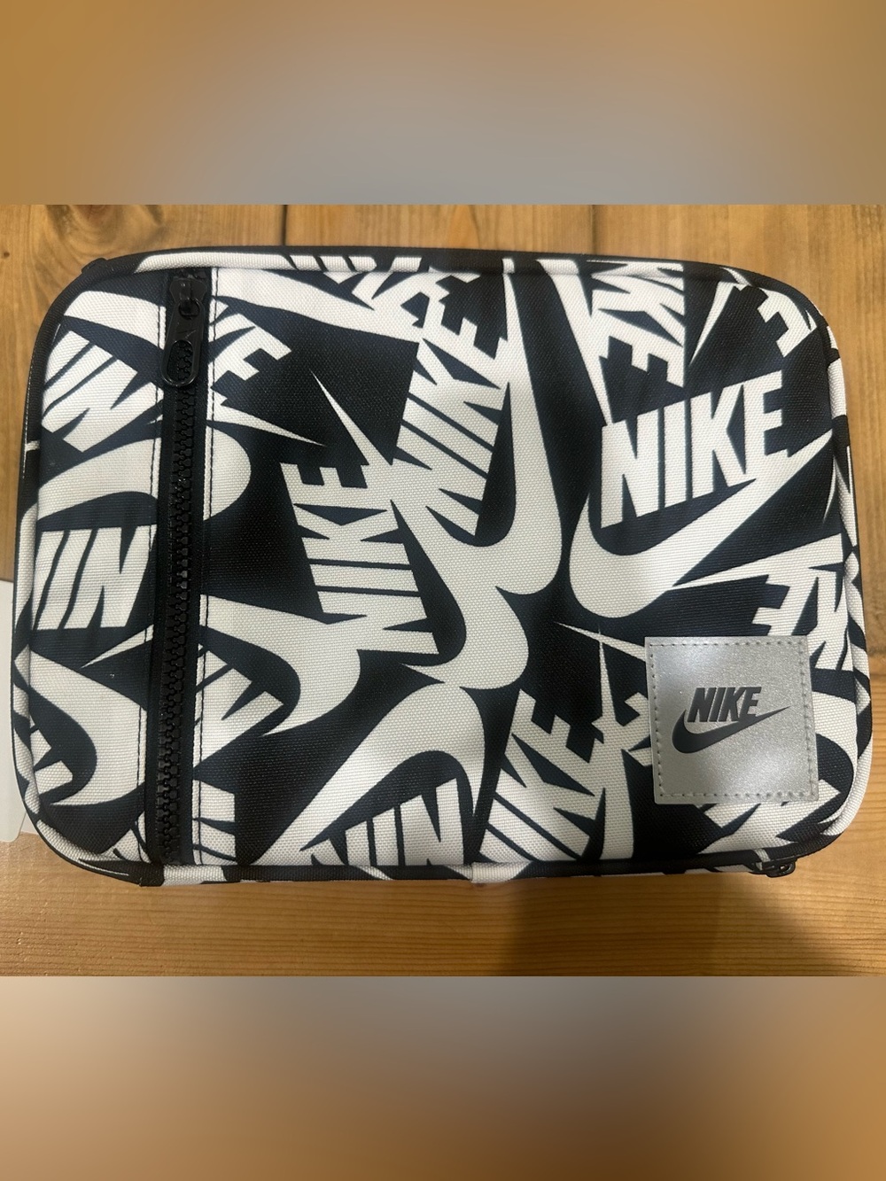 Nike Black and White Logo Print Lunch Box NWT